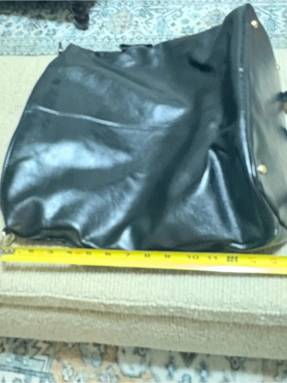 Black Pleather Backpack